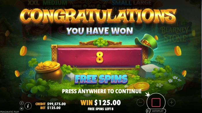 The Blarney Stone - memulai putaran Free Spins